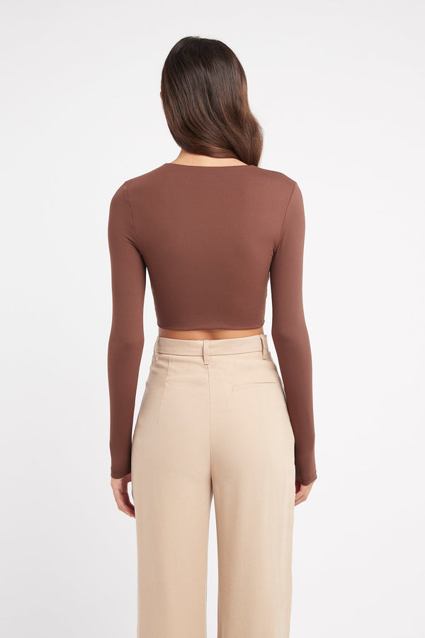 Kookai Harley Crop Chocolate