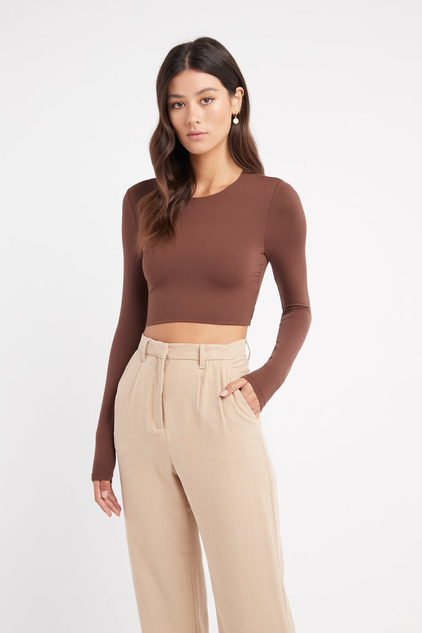 kookai Harley Crop Chocolate