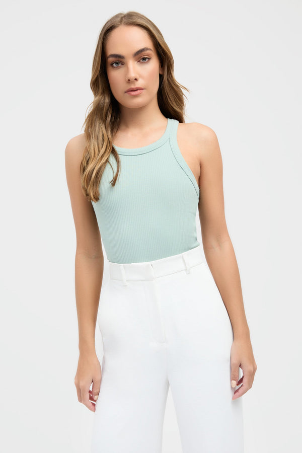 kookai Harlow Racer Tank Smoky Green