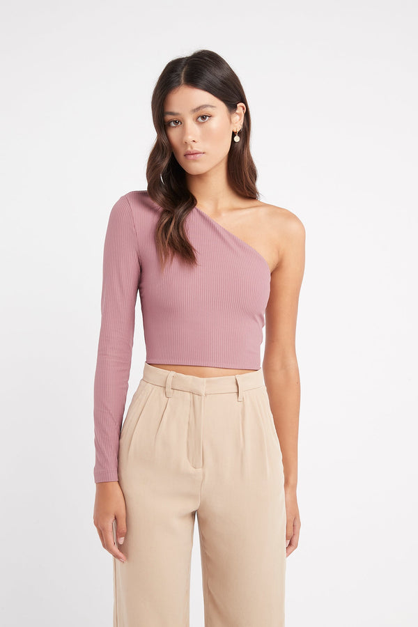 kookai Harris Crop Top Dark Mauve