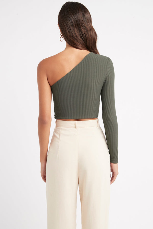 Kookai Harris Crop Top Deep Khaki