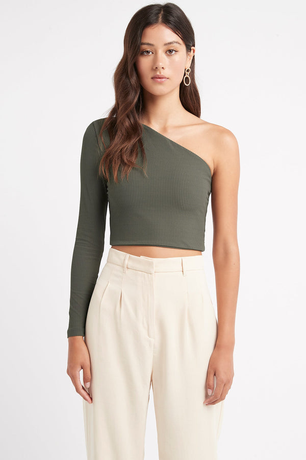 kookai Harris Crop Top Deep Khaki