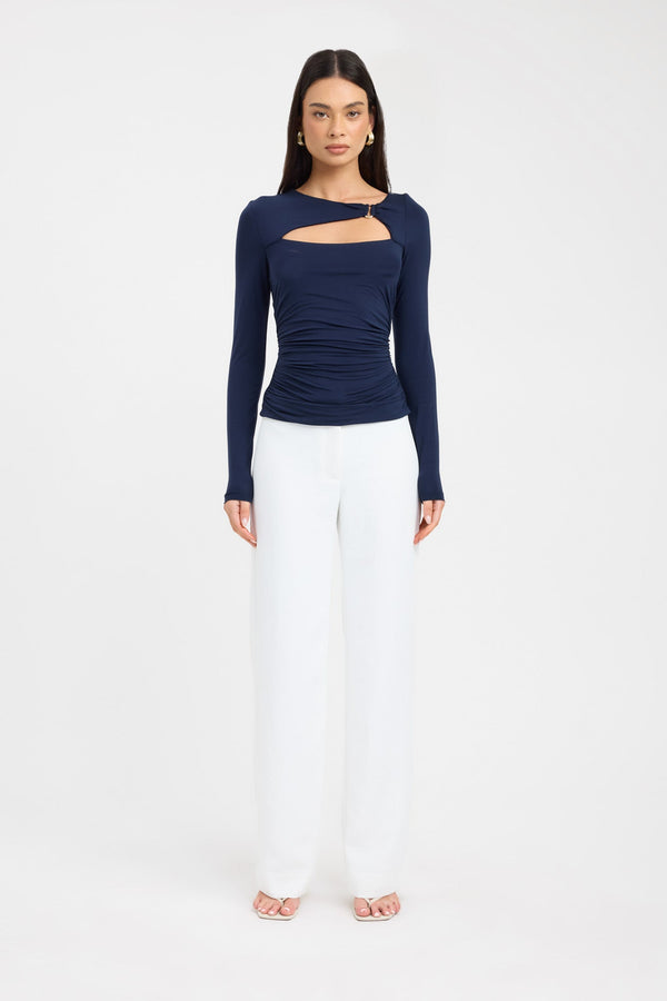 kookai Havana Long Sleeve Top Navy