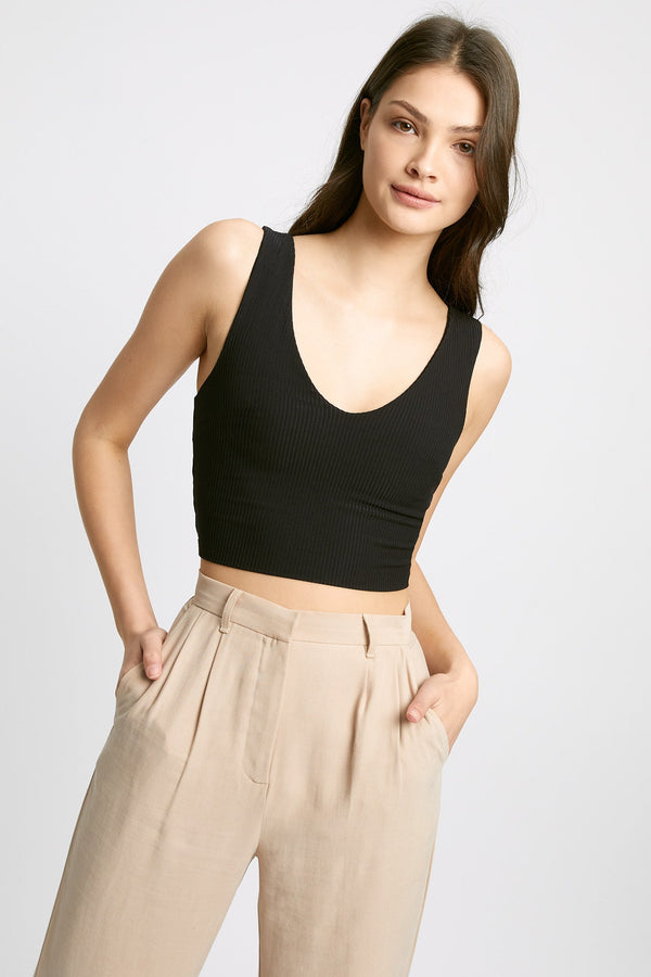 Kookai Hayley Twist Back Crop Top Black