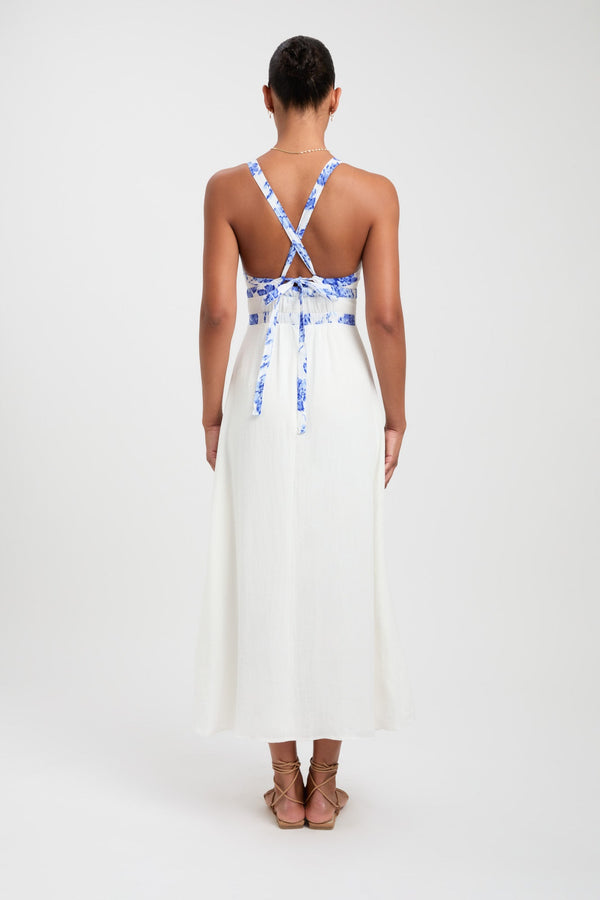 Kookai Hayman Contrast Midi Dress White