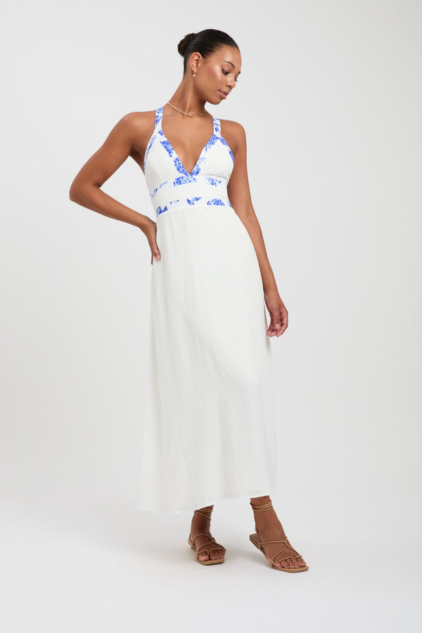 kookai Hayman Contrast Midi Dress White