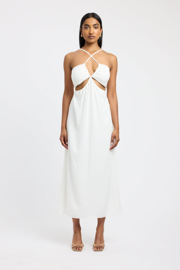 kookai Hayman Halter Maxi Dress White