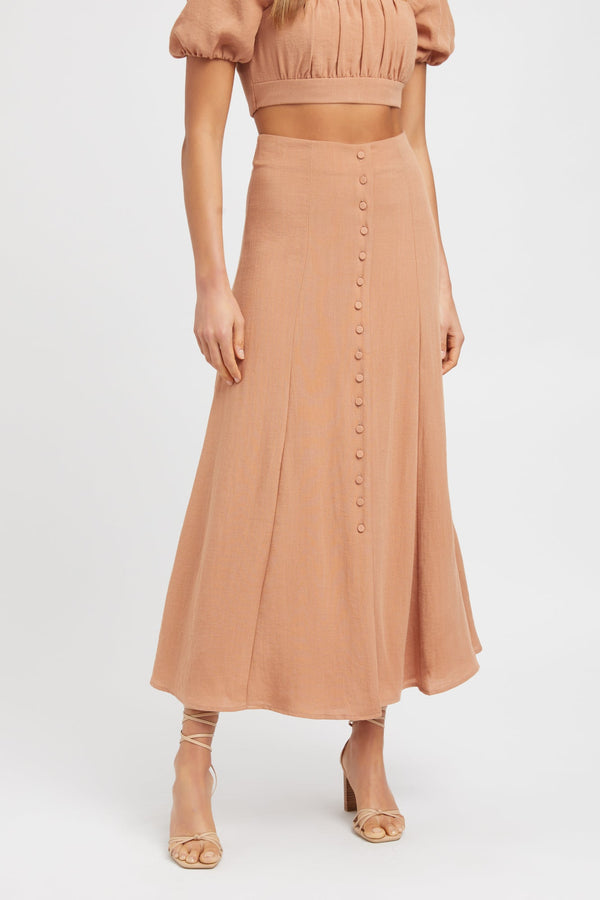 Kookai Hayman Midi Skirt Natural Sand