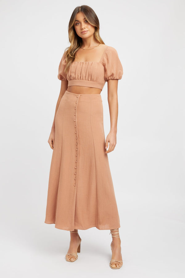 kookai Hayman Midi Skirt Natural Sand