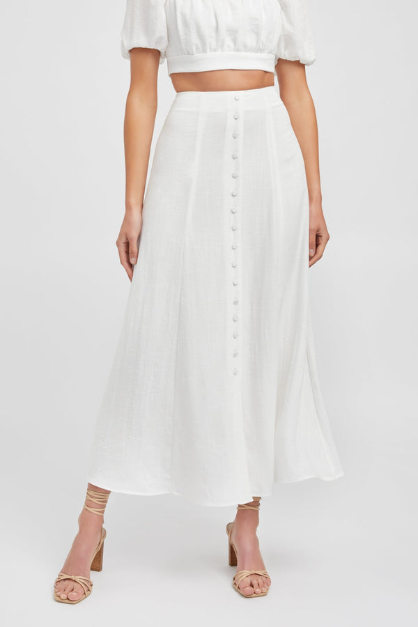 Kookai Hayman Midi Skirt White