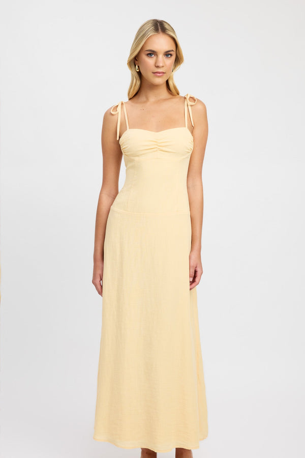 Kookai Hayman Tie Strap Dress Custard