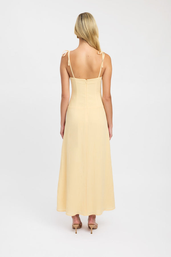 Kookai Hayman Tie Strap Dress Custard