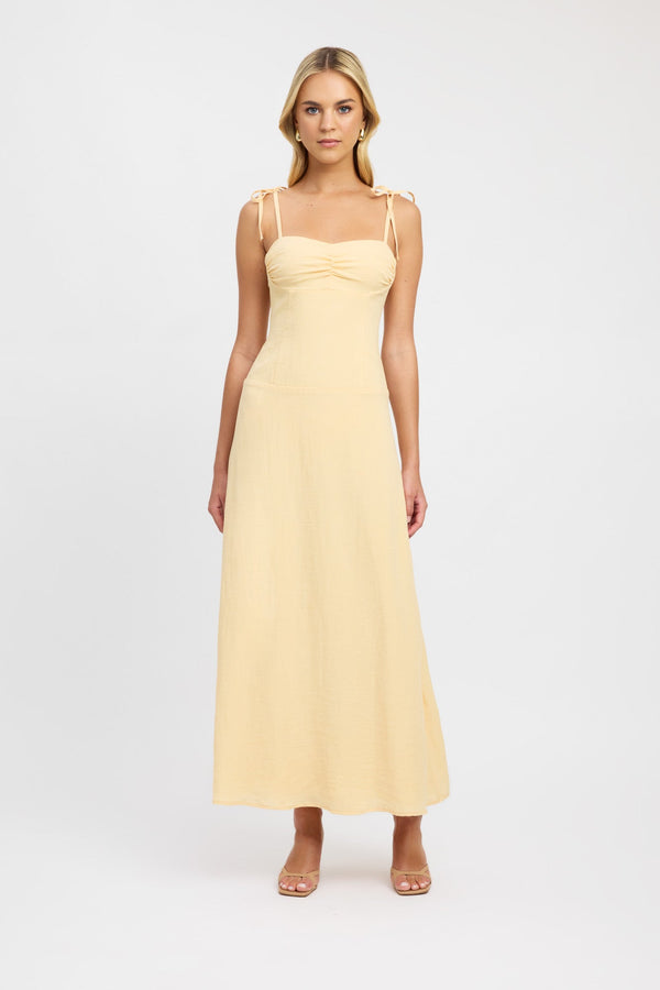 kookai Hayman Tie Strap Dress Custard