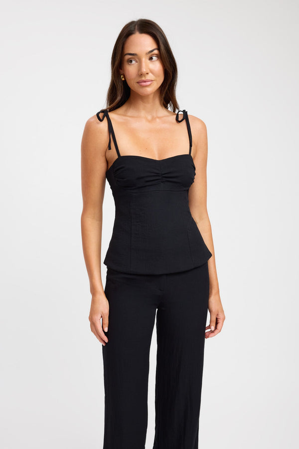 Kookai Hayman Tie Strap Top Black