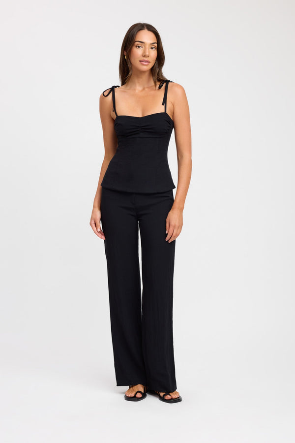 kookai Hayman Tie Strap Top Black