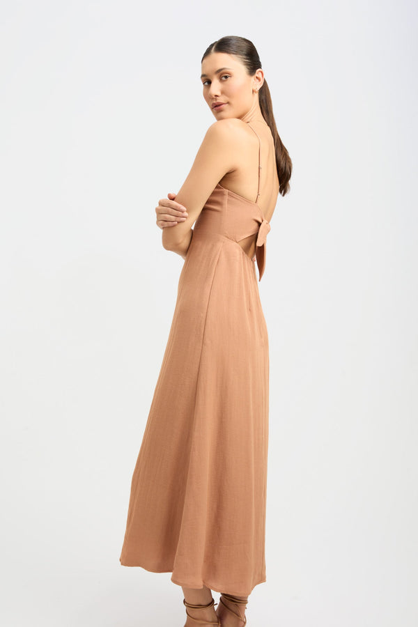 Kookai Hayman Tied Back Dress Natural