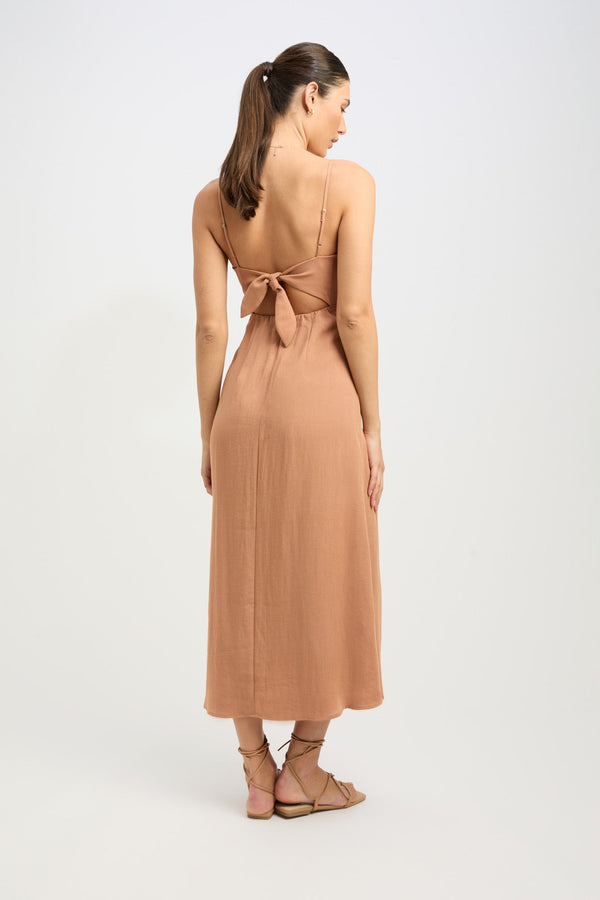 Kookai Hayman Tied Back Dress Natural