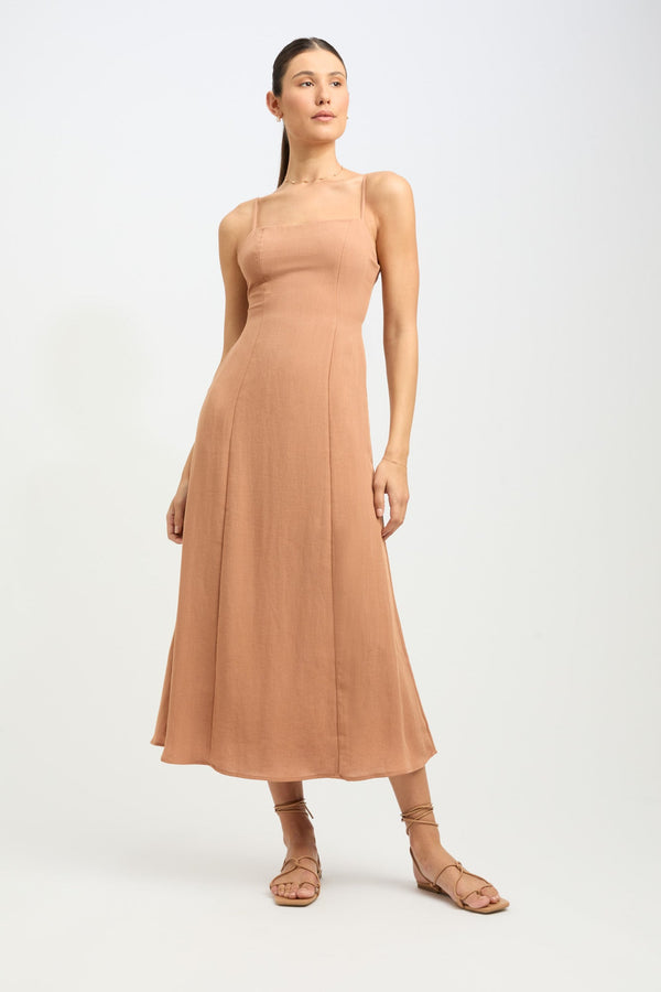 kookai Hayman Tied Back Dress Natural