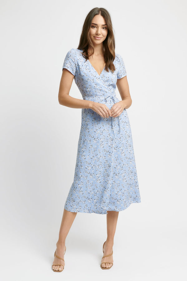 kookai Hendrix Wrap Dress Pale Blue