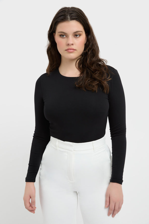 Kookai High Crew Top Black