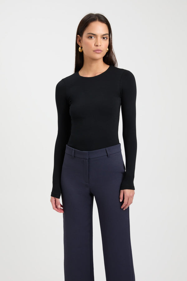 Kookai High Crew Top Black