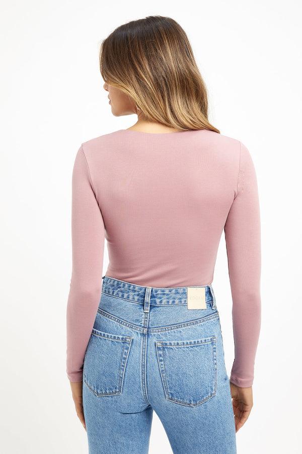 Kookai High Crew Top Dark Mauve