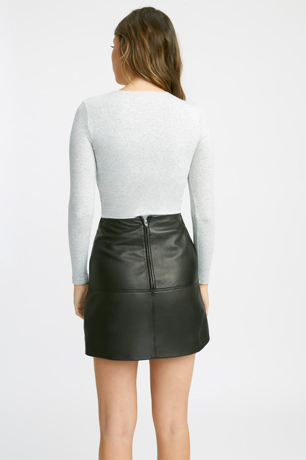 Kookai High Crew Top Mid Grey Marle