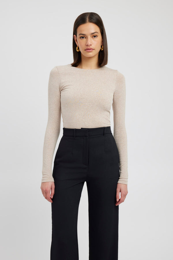 Kookai High Crew Top Mocha Marle