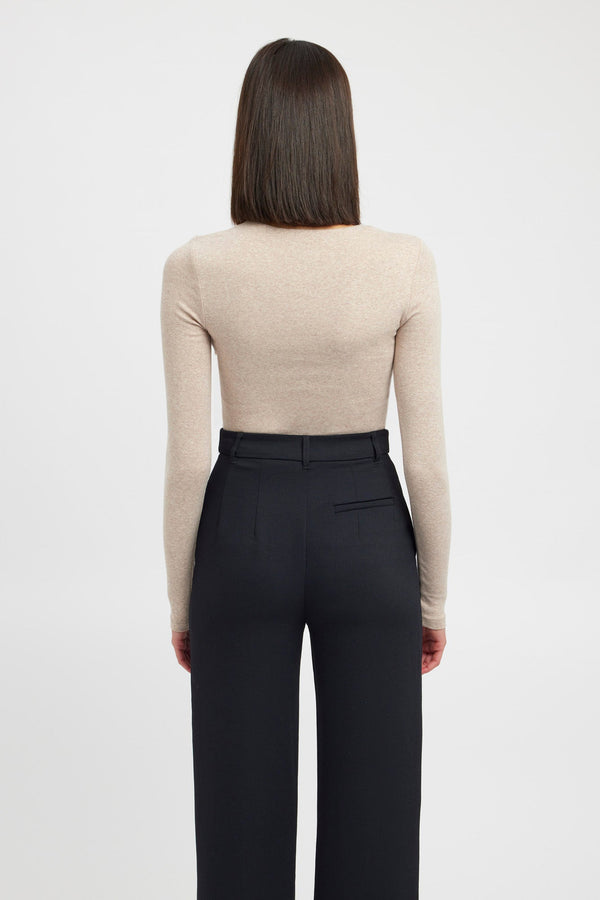 Kookai High Crew Top Mocha Marle