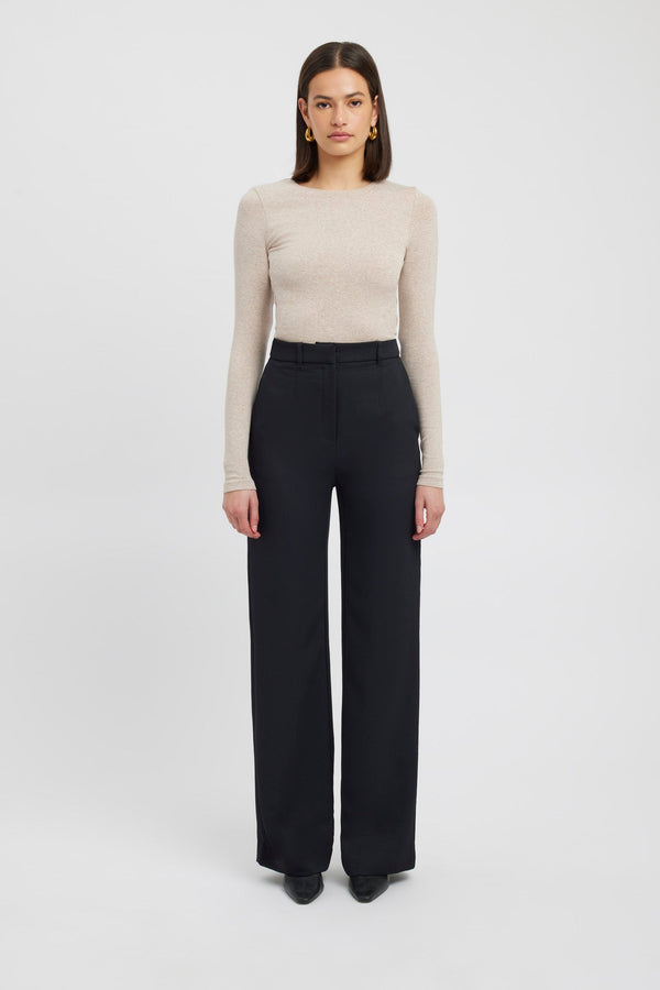 kookai High Crew Top Mocha Marle