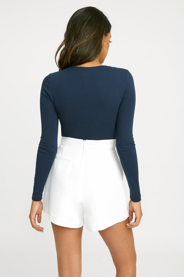 Kookai High Crew Top Navy