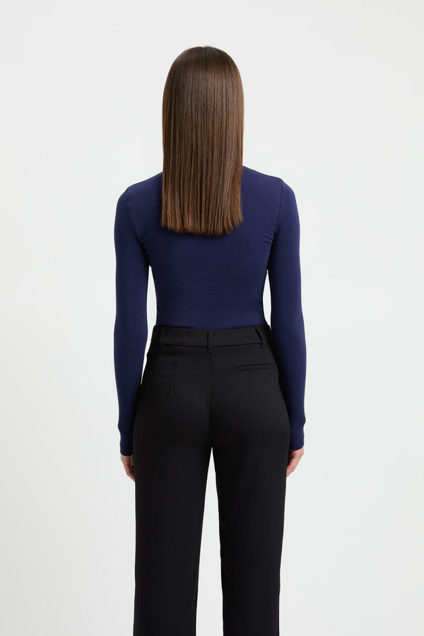 Kookai High Crew Top Navy Night