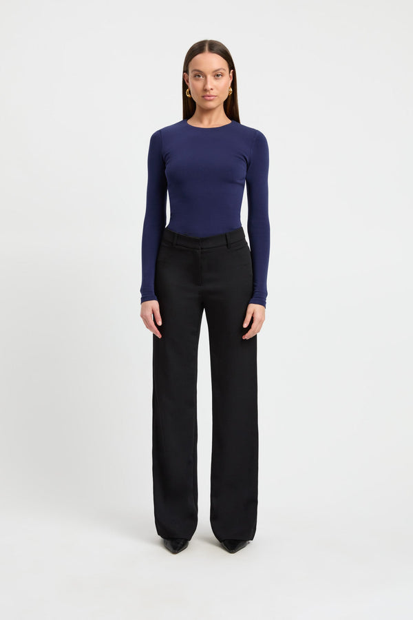 kookai High Crew Top Navy Night