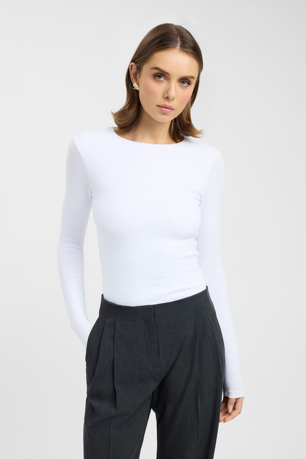 Kookai High Crew Top White