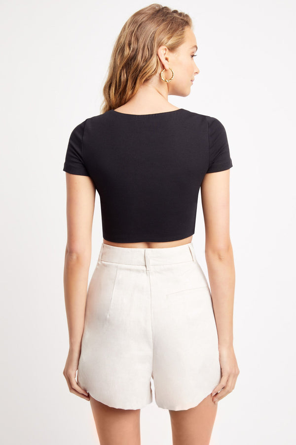 Kookai Holly Crop Black