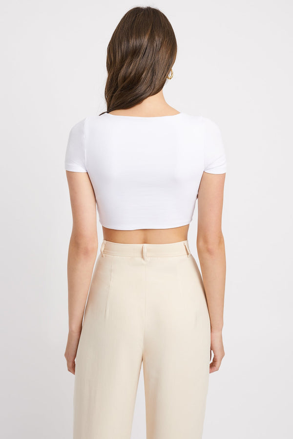 Kookai Holly Crop White