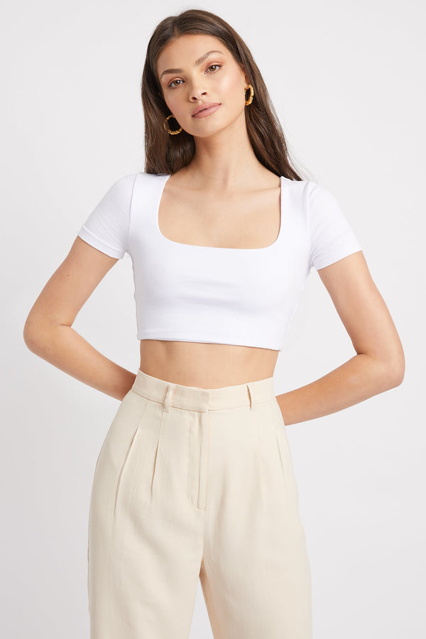 kookai Holly Crop White