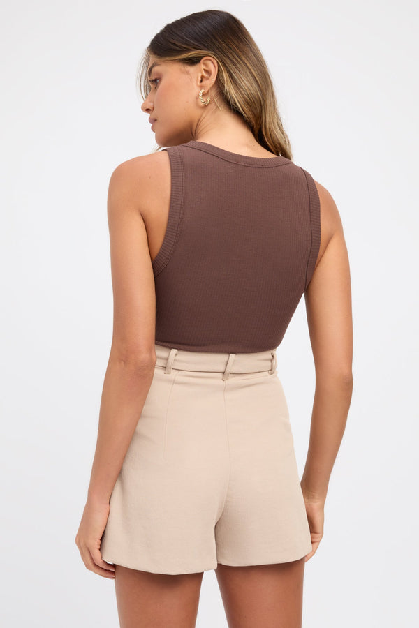 Kookai Icon Scoop Tank Chocolate