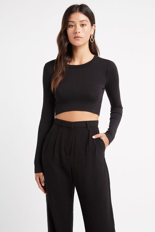 kookai Ivy Long Sleeve Crop Black