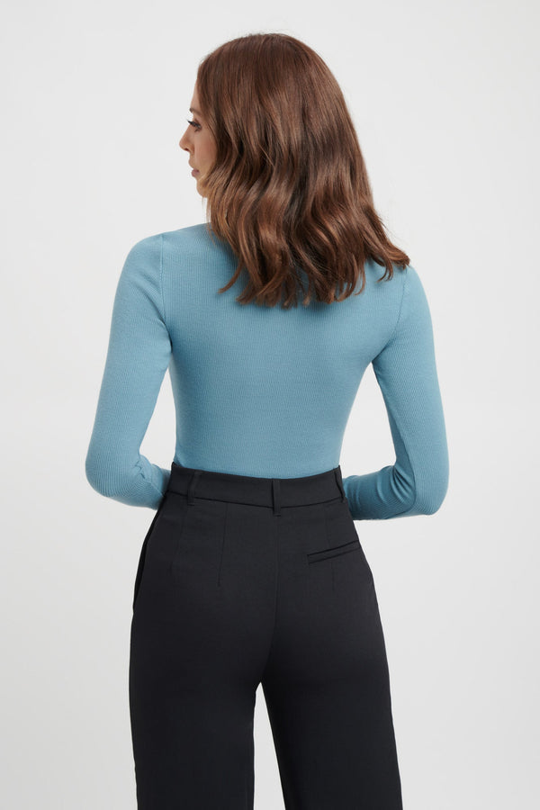 Kookai Ivy Long Sleeve Top Blue Haze