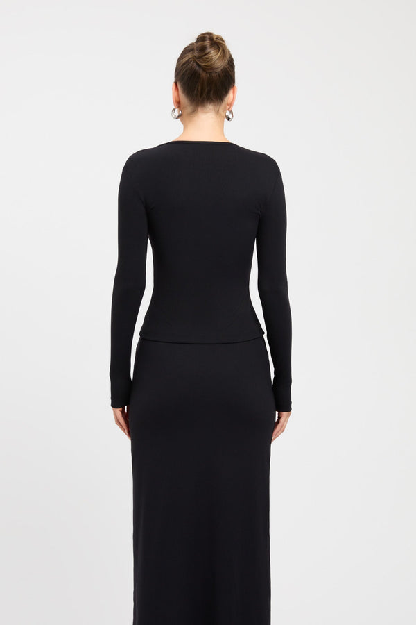 Kookai Izzy Long Sleeve Top Black