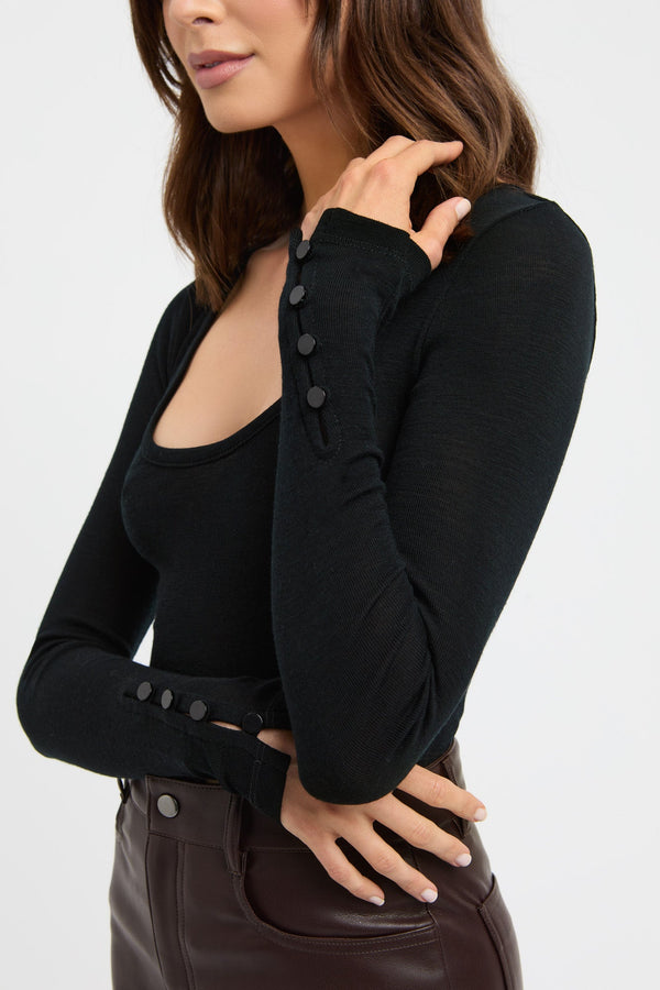 Kookai Jamie Scoop Top Black