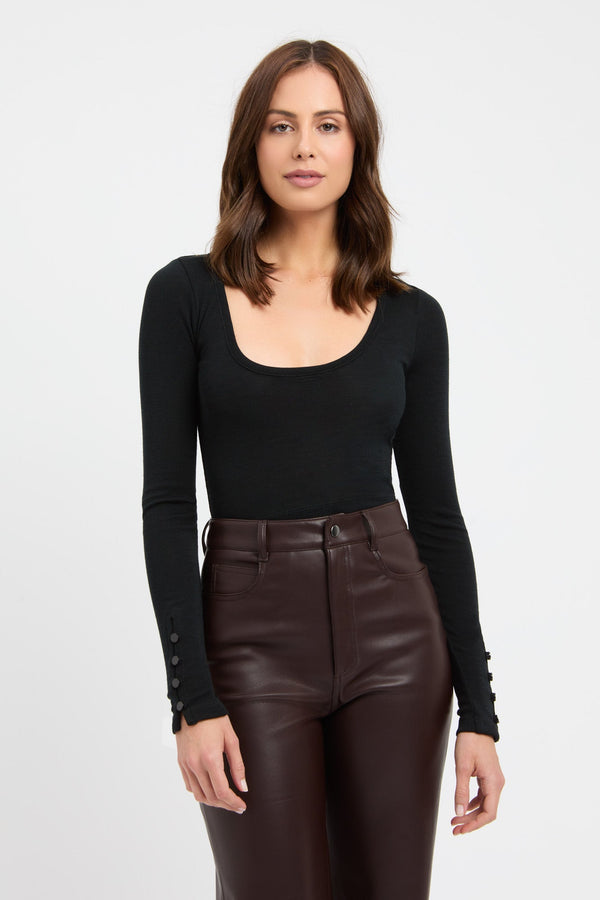kookai Jamie Scoop Top Black