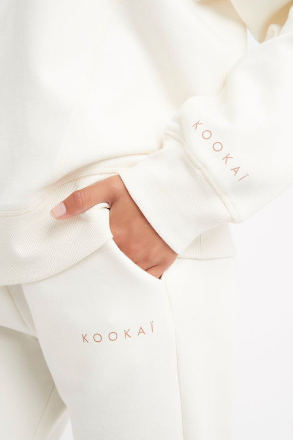 Kookai Jenna Logo Sweater Gardenia White