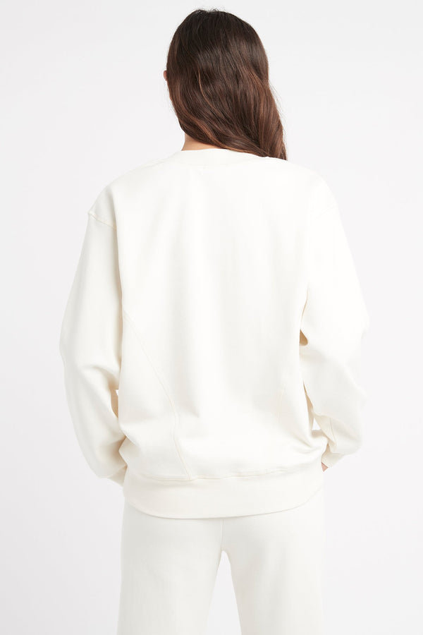 Kookai Jenna Logo Sweater Gardenia White