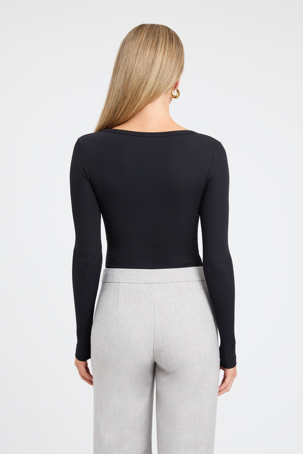 Kookai Jenner Long Sleeve Top Black