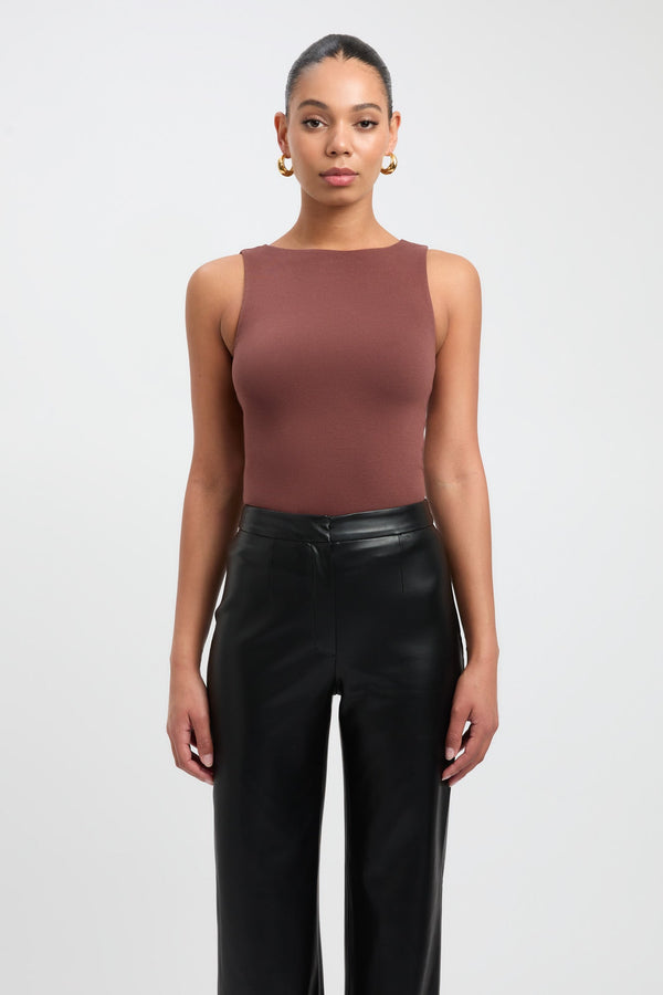 Kookai Jordie Boat Tank Brown Stone