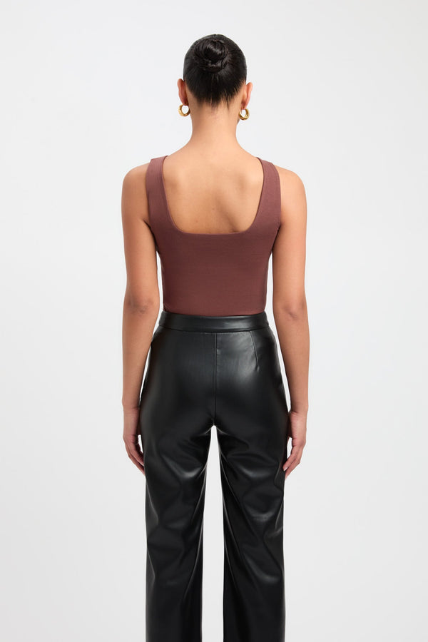 Kookai Jordie Boat Tank Brown Stone