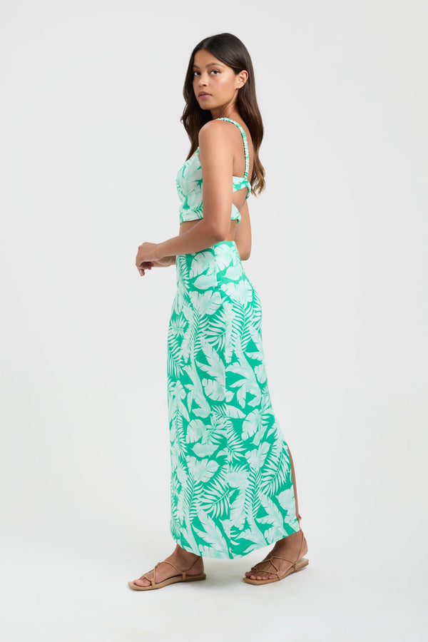 Kookai Justine Maxi Skirt Island Green