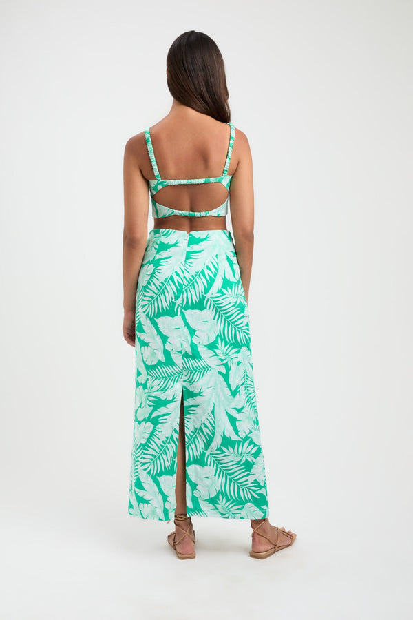 Kookai Justine Maxi Skirt Island Green